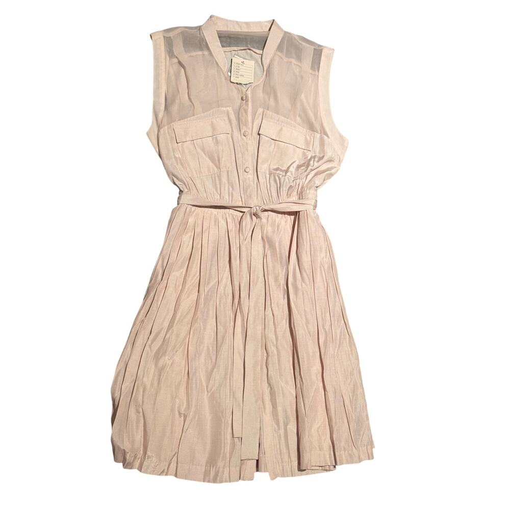 Anthro Moulinette Soeurs NWT Sleeveless Pleated Dress L - Picture 2 of 5
